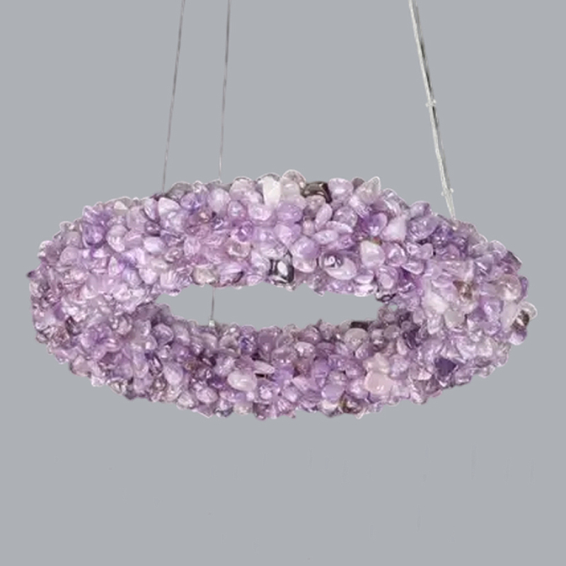 Люстра кргулая из фиолетового хрустального камня Purple Diamond Фиолетовый Люстра кргулая из фиолетового хрустального камня Purple Diamond Фиолетовый в Санкт-петербурге | Loft Concept