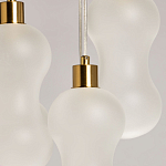 Люстра с 5-ю матовыми белыми стеклянными плафонами волнообразной формы Lucid Rain  варинант исполнения - 6 | Loft Concept в Санкт-петербурге