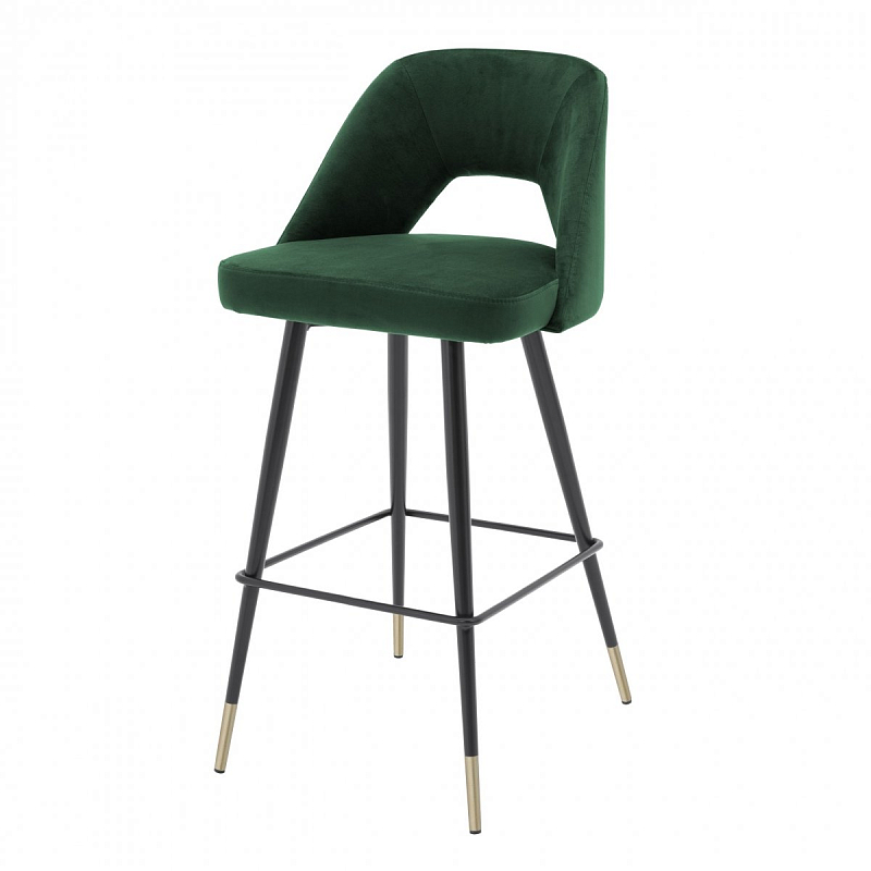 Барный стул Eichholtz Bar Stool Avorio Green Зеленый Черный Латунь в Санкт-петербурге | Loft Concept 