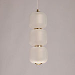 Подвесной светильник с 3-мя округлыми матовыми плафонами из белого стекла Golden Swirl варинант исполнения - 4 | Loft Concept в Санкт-петербурге