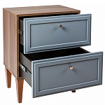 Тумба прикроватная серая из массива бука с 2-мя ящиками Wenge Light варинант исполнения - 4 | Loft Concept в Санкт-петербурге