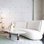 Дизайнерский журнальный стол на 2-х фигурных ножках с подстольем Lycad варинант исполнения - 3 | Loft Concept в Санкт-петербурге