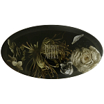 Шкатулка из эпоксидной смолы с цветами черная Epoxy Resin Oval Box Black варинант исполнения - 1 | Loft Concept в Санкт-петербурге