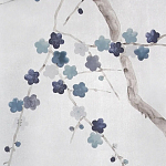 Обои ручная роспись Plum Blossom Inky Hokusai on Sterling Silver gilded silk варинант исполнения - 3 | Loft Concept в Санкт-петербурге