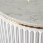 Тумбочка белая круглая с мраморной столешницей Thoroughbass варинант исполнения - 1 | Loft Concept в Санкт-петербурге