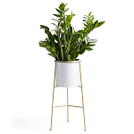 Кашпо из металла и латуни Elegance Elevated Planters белое варинант исполнения - 2 | Loft Concept в Санкт-петербурге
