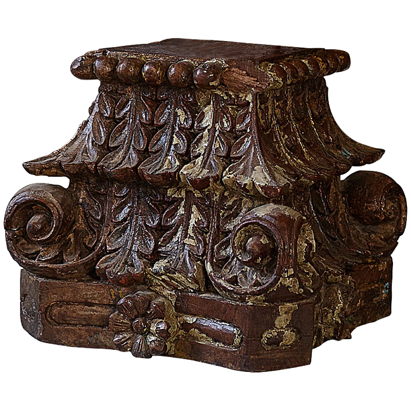 Подсвечник из массива тика Antique Candle Holder Коричневый в Санкт-петербурге | Loft Concept 