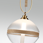 Подвесной светильник с круглым прозрачным плафоном и декоративной каменной вставкой Tectona  варинант исполнения - 5 | Loft Concept в Санкт-петербурге