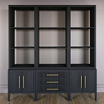 Модульный стеллаж Primo из трех составных элементов Черный дуб варинант исполнения - 2 | Loft Concept в Санкт-петербурге