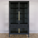 Витрина Primo со стеклянными фасадами и 2 ящиками Черный дуб варинант исполнения - 1 | Loft Concept в Санкт-петербурге