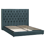 Кровать двуспальная зеленая с основанием из массива дерева с мягким изголовьем Velour Beds варинант исполнения - 1 | Loft Concept в Санкт-петербурге