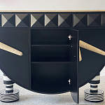 Дизайнерский комод полукруглый черный с 3-мя фактурным ящиками Occasion варинант исполнения - 4 | Loft Concept в Санкт-петербурге