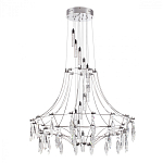 Люстра подвесная из металла с хрустальными прозрачными подвесками Quasar 81 варинант исполнения - 8 | Loft Concept в Санкт-петербурге