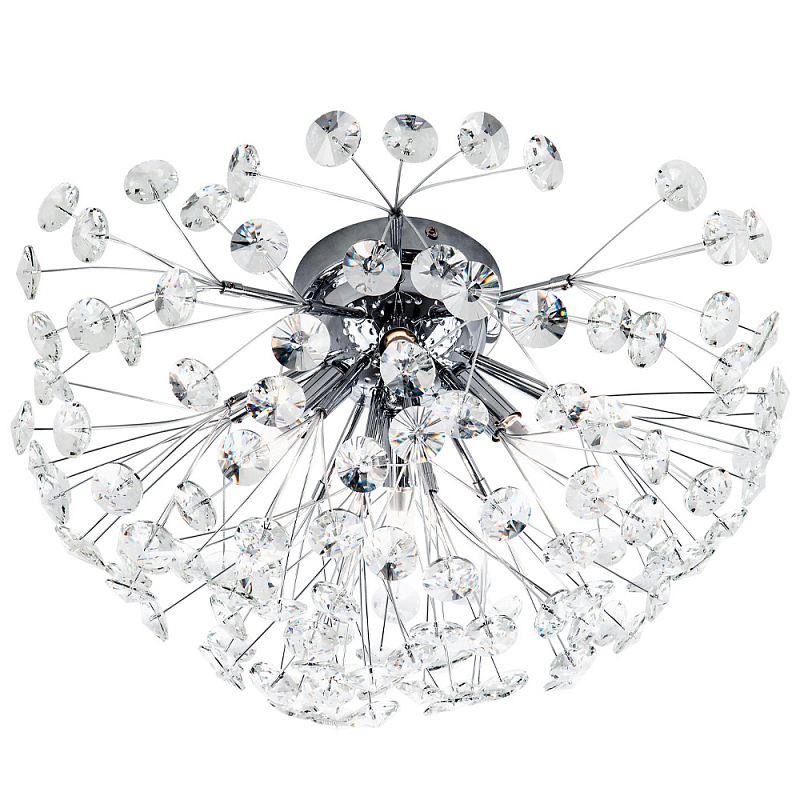 Потолочный светильник Crystal Dandelions Chrome Ceiling Lamp Хром Прозрачный в Санкт-петербурге | Loft Concept 