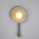 Бра круглое с каменным основанием и плафоном из стекла в форме шара Shaw Marble Lighting варинант исполнения - 5 | Loft Concept в Санкт-петербурге