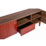 ТВ-тумба красная из массива бука с 2-мя дверками и ящиком Wenge Light варинант исполнения - 5 | Loft Concept в Санкт-петербурге