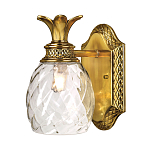 Бра для ванных комнат с прозрачным стеклянным плафоном в форме ананаса и декоративным основанием с рельефным узором Hinkley варинант исполнения - 1 | Loft Concept в Санкт-петербурге