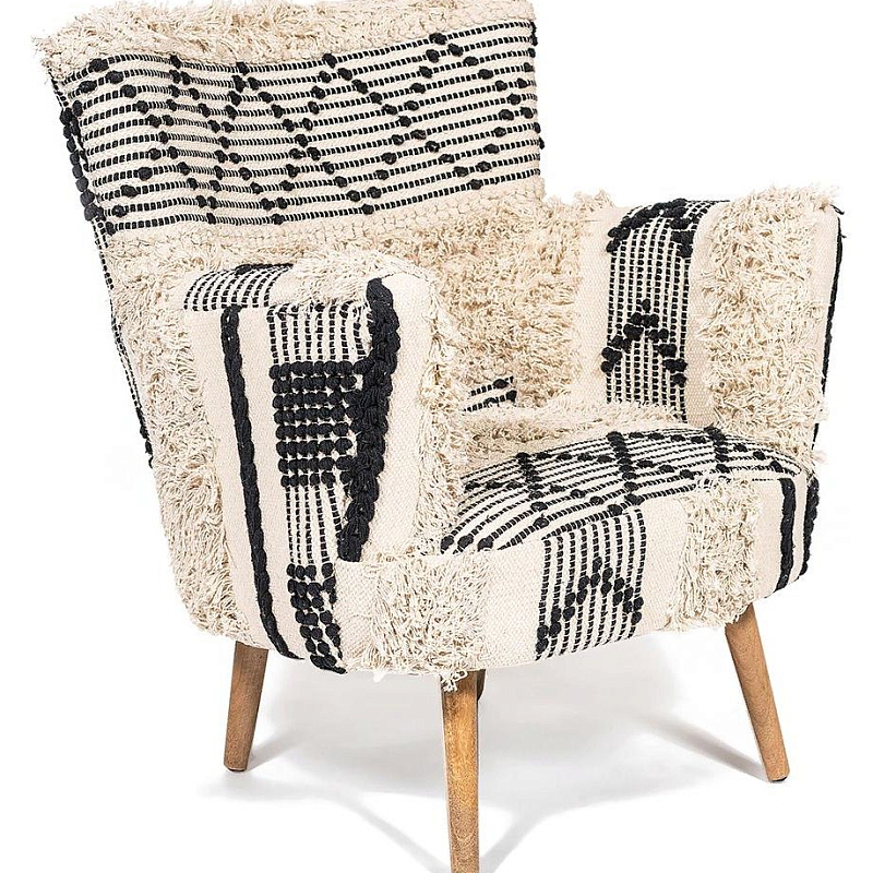 Кресло KELIM Pattern black and white Chair Черно-белый в Санкт-петербурге | Loft Concept 