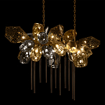 Люстра подвесная с 22-мя гранёными стеклянными плафонами с вертикальными подвесками Gilded Mirage  варинант исполнения - 4 | Loft Concept в Санкт-петербурге