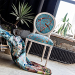 Стул из массива бука бирюзовый с изображением птиц и цветов Turquoise Beige Chinoiserie Birds Garden Chair варинант исполнения - 7 | Loft Concept в Санкт-петербурге