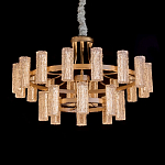 Люстра двухъярусная круглая с текстурными цилиндрическими плафонами Glimpse варинант исполнения - 6 | Loft Concept в Санкт-петербурге