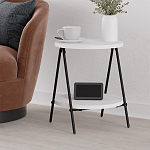 Стол приставной с 2-мя круглыми белыми столешницами ESSEL SIDE TABLE WHITE варинант исполнения - 5 | Loft Concept в Санкт-петербурге