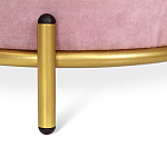 Банкетка круглая пыльно-розовый велюр на 4-х металлических ножках золотого цвета SANJAY варинант исполнения - 2 | Loft Concept в Санкт-петербурге