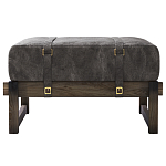 Пуф Duncan винтажная черная кожа  варинант исполнения - 1 | Loft Concept в Санкт-петербурге