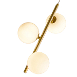 Подвесной светильник бронзового цвета с 3-мя белыми стеклянными шарообразными плафонами Bubble Chandelier варинант исполнения - 2 | Loft Concept в Санкт-петербурге