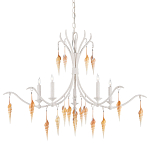 Люстра белая фактурная с подвесками из ракушек Study of Grace варинант исполнения - 2 | Loft Concept в Санкт-петербурге