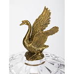 Конфетница из прозрачного рельефного стекла с ручками в виде стрекоз и фигуркой лебедя Eden Garden варинант исполнения - 3 | Loft Concept в Санкт-петербурге