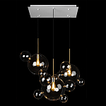 Люстра подвесная 3 лампы с прозрачными стеклянными шарами и золотыми деталями Giopato & Coombes варинант исполнения - 2 | Loft Concept в Санкт-петербурге