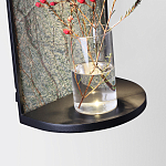 Настенный светильник зеленого цвета с черной рамкой овальной формы с полкой Herbarium  варинант исполнения - 3 | Loft Concept в Санкт-петербурге