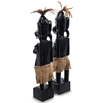 Комплект из 2-х деревянных статуэток Asmat Statuettes Black варинант исполнения - 5 | Loft Concept в Санкт-петербурге