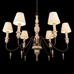 Люстра на металлическом основании с 6-ю белыми тканевыми абажурами Terrain варинант исполнения - 8 | Loft Concept в Санкт-петербурге