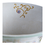 Ваза высокая из фарфора на бронзовом основании Turquoise Blooming Garden варинант исполнения - 4 | Loft Concept в Санкт-петербурге