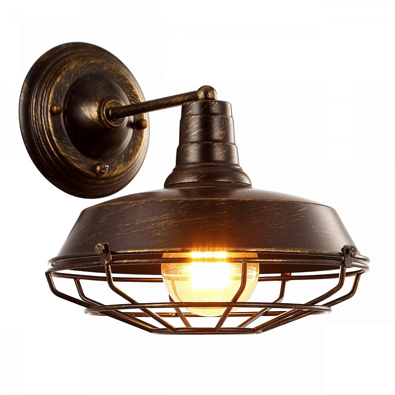 Бра Wall lamp DARK CAGE Brown vintage Коричневый винтаж в Санкт-петербурге | Loft Concept 