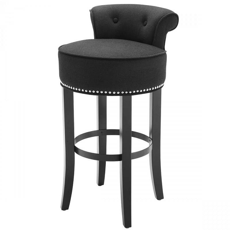 Барный стул Eichholtz Bar Stool Sophia Loren Black Черный Никель в Санкт-петербурге | Loft Concept 