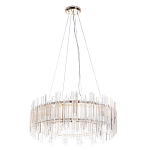 Люстра подвесная круглая с прозрачными хрустальными трубками и золотистым каркасом Диаметр 60 см Hexagon Tube Light варинант исполнения - 1 | Loft Concept в Санкт-петербурге