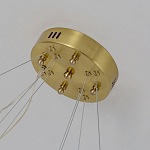 Люстра подвесная двухъярусная с золотистымыми кольцами и прозрачными стеклянными элементами Ring Horizontal варинант исполнения - 2 | Loft Concept в Санкт-петербурге