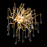 Бра с лучеобразным основанием и подвесками из прозрачного стекла в виде длинных капель Droplet Chandelier варинант исполнения - 4 | Loft Concept в Санкт-петербурге