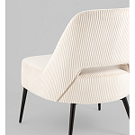 Кресло лаунж Бостон велюр рельефный молочный на черных ножках варинант исполнения - 3 | Loft Concept в Санкт-петербурге