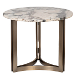Столик журнальный с круглой мраморной столешницей Unique Stone Design варинант исполнения - 1 | Loft Concept в Санкт-петербурге