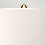 Настольная лампа с шарообразным прозрачным основанием из цветного переработанного стекла и белым цилиндрическим абажуром Elstead Lighting варинант исполнения - 3 | Loft Concept в Санкт-петербурге