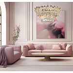 Люстра круглая с декоративными элементами в виде крупных хрустальных цветов Palace Gardens варинант исполнения - 6 | Loft Concept в Санкт-петербурге