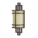 Бра бронзового цвета с полукруглым матовым стеклянным плафоном в геометрическом каркасе Feiss варинант исполнения - 1 | Loft Concept в Санкт-петербурге