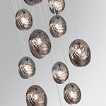 Люстра каскадная с 11-ю круглыми плафонами из рельефного стекла Disc Light варинант исполнения - 5 | Loft Concept в Санкт-петербурге