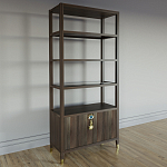 Стеллаж со стеклянными полками Elsa Dreams Walnut варинант исполнения - 2 | Loft Concept в Санкт-петербурге