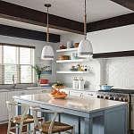 Подвесной светильник белый колоколообразный с декоративной обмоткой из веревки Hinkley варинант исполнения - 6 | Loft Concept в Санкт-петербурге