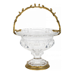 Чаша из прозрачного стекла на ножке с бронзовой ручкой в виде ветки Eden Garden варинант исполнения - 1 | Loft Concept в Санкт-петербурге